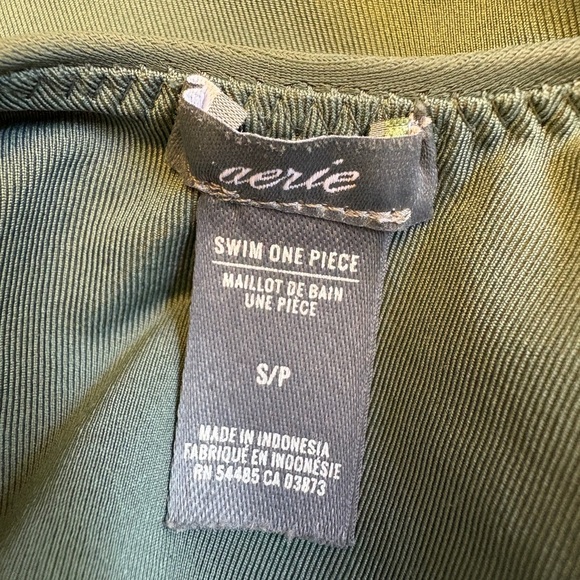 Aerie Light Green Women's One Piece High-cut cheeky Swimsuit women's size Small - Picture 4 of 5